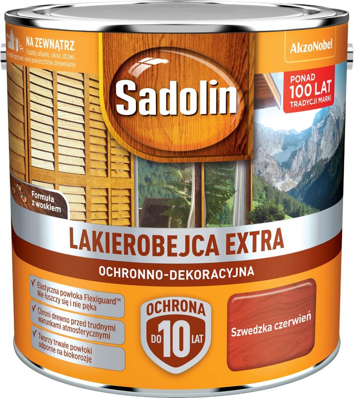 Lakierobejca Sadolin Extra szwedzka czerwień 2,5 l
