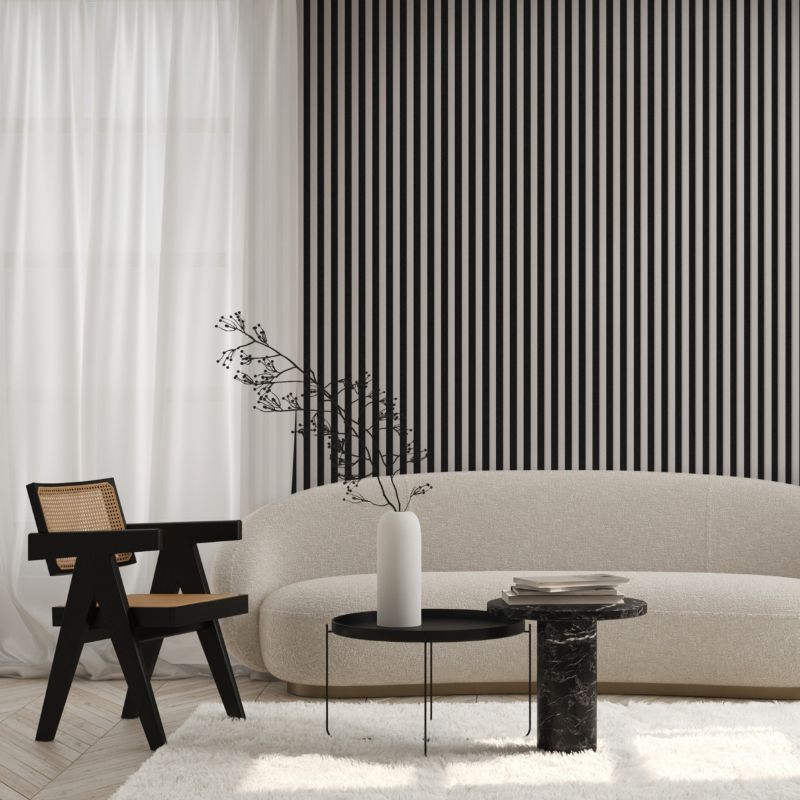 Lamel ścienny Stegu Linea Slim 265 x 15 cm Panel beż / czarny 3 elementy - 1szt.