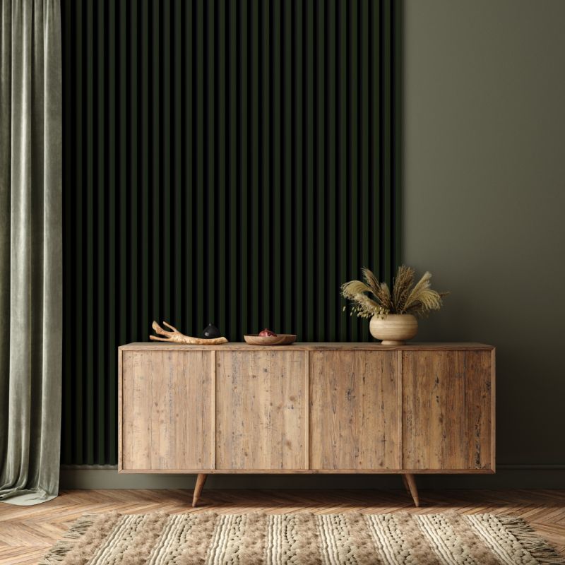 Lamel ścienny Stegu Linea Slim 265 x 15 cm Panel ciemna zieleń / czarny 3 elementy - 1szt.