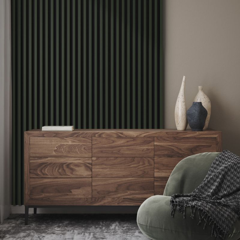 Lamel ścienny Stegu Linea Slim 265 x 15 cm Panel ciemna zieleń / czarny 3 elementy - 1szt.