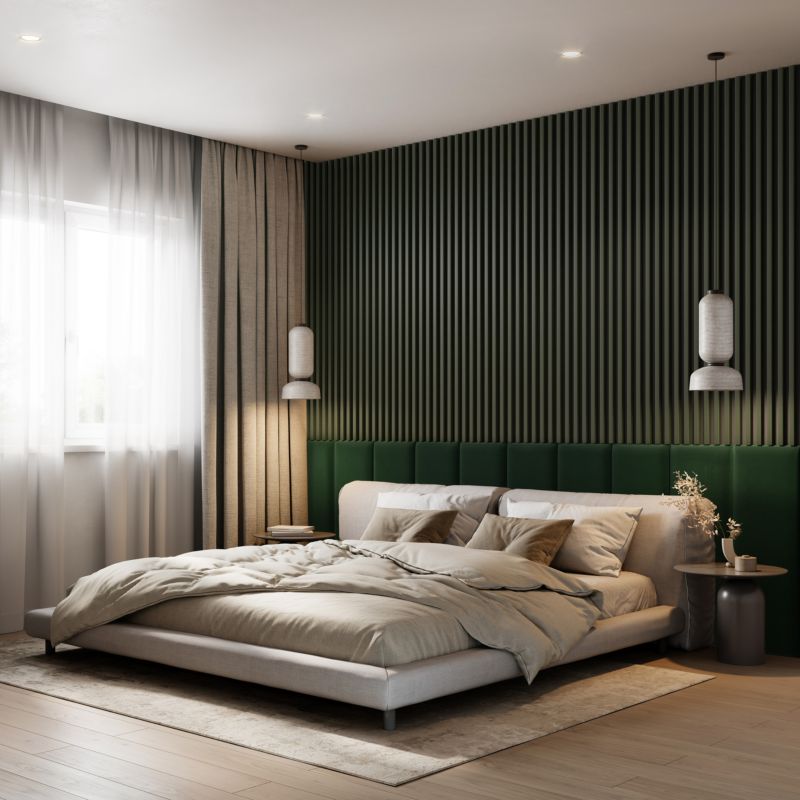 Lamel ścienny Stegu Linea Slim 265 x 15 cm Panel ciemna zieleń / czarny 3 elementy - 1szt.