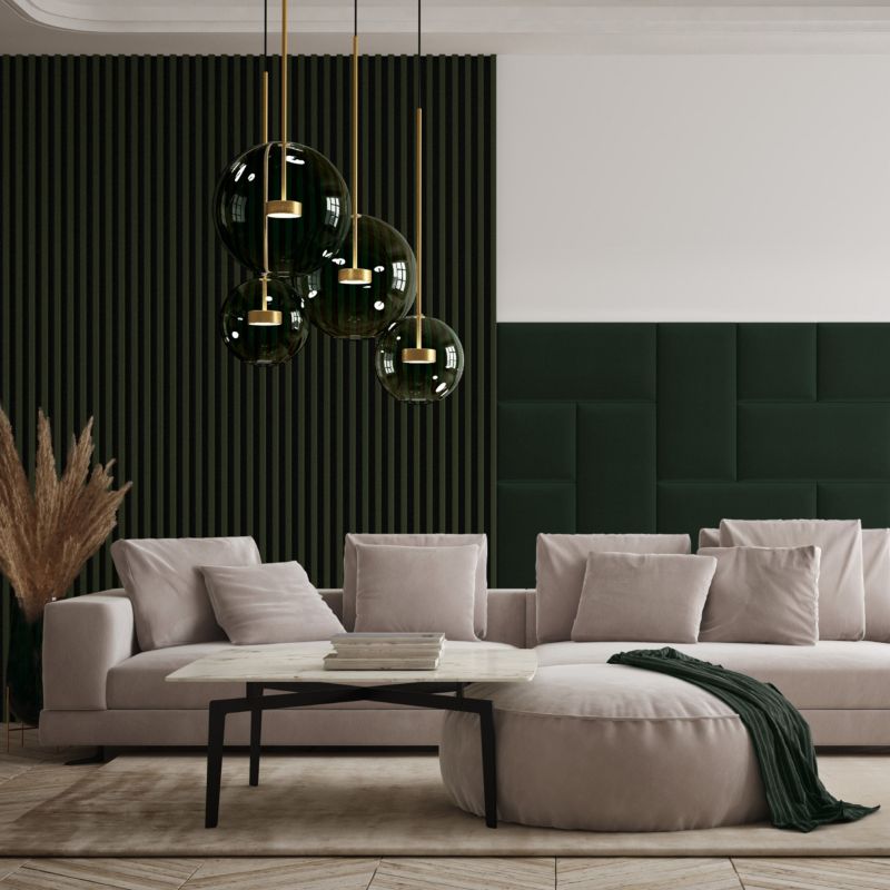 Lamel ścienny Stegu Linea Slim 265 x 15 cm Panel ciemna zieleń / czarny 3 elementy - 1szt.