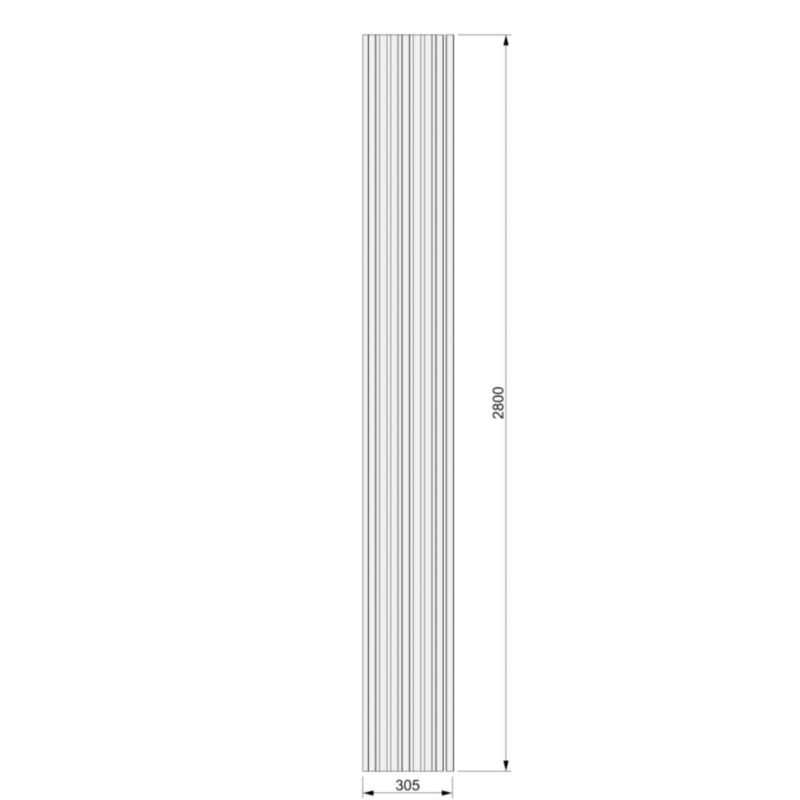 Lamel ścienny na filcu Foge Saragossa 280 x 30 cm czarny
