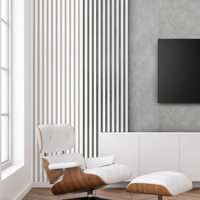 Lamel ścienny pojedynczy Stegu Linea Single MDF 275 x 2,8 cm biały