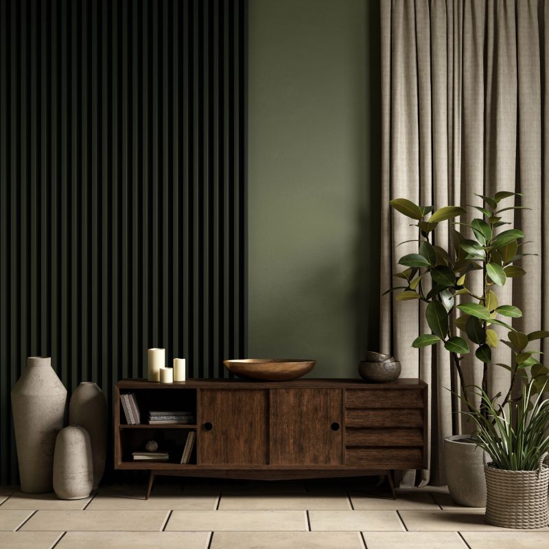 Lamel ścienny Stegu Linea Comfort Botanic 265 x 24,5 cm black 5 elementów