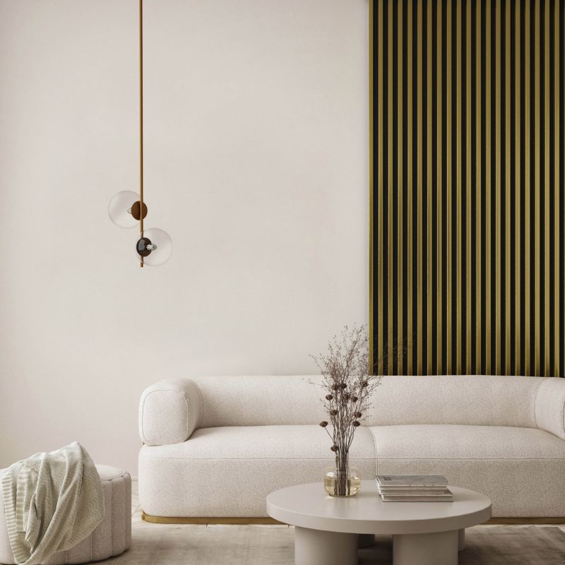 Lamel ścienny Stegu Linea slim 265 x 15 cm gold black 3 elementy