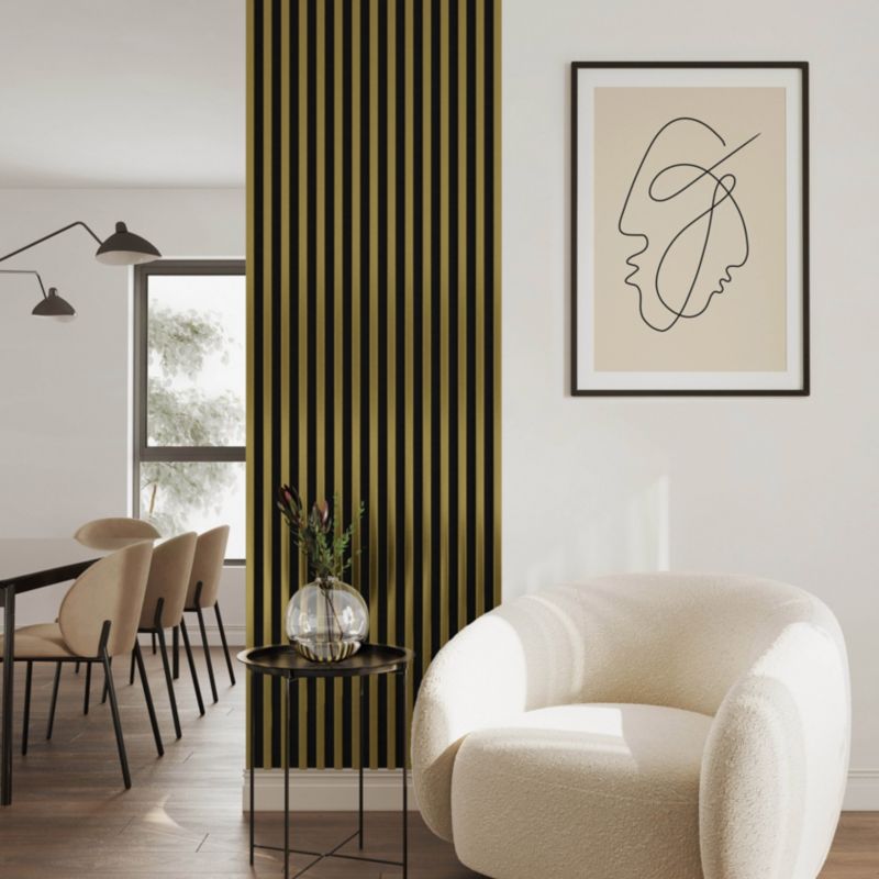 Lamel ścienny Stegu Linea slim 265 x 15 cm gold black 3 elementy