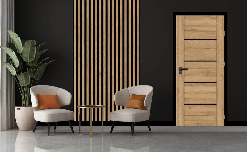 Lamel ścienny Stira Door 27,5 x 18,6 cm Dąb Grand czarny