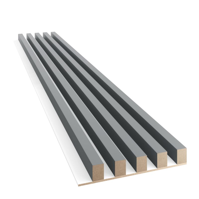 Lamele 3x4cm na białej płycie MDF LAMELE3D grafit mat 1 szt