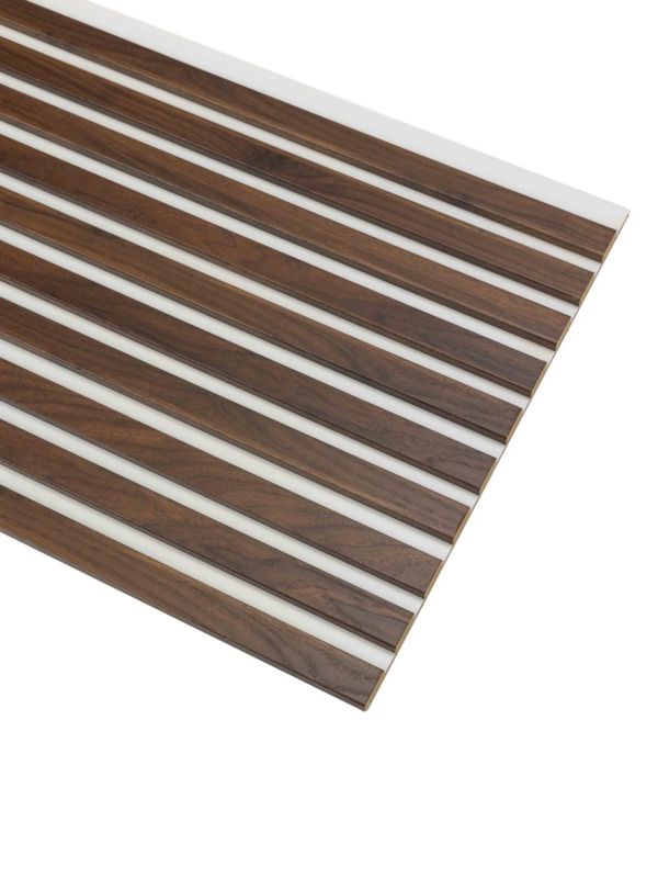 Lamele Ścienne na Białym Filcu SunWood Panele Dekoracyjne Orzech