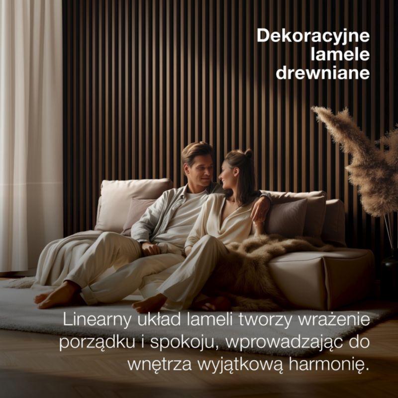 Lamele ścienne na czarnej płycie Stegu Linea Slim, czarne 265x15 cm panele dekoracyjne 1 szt.