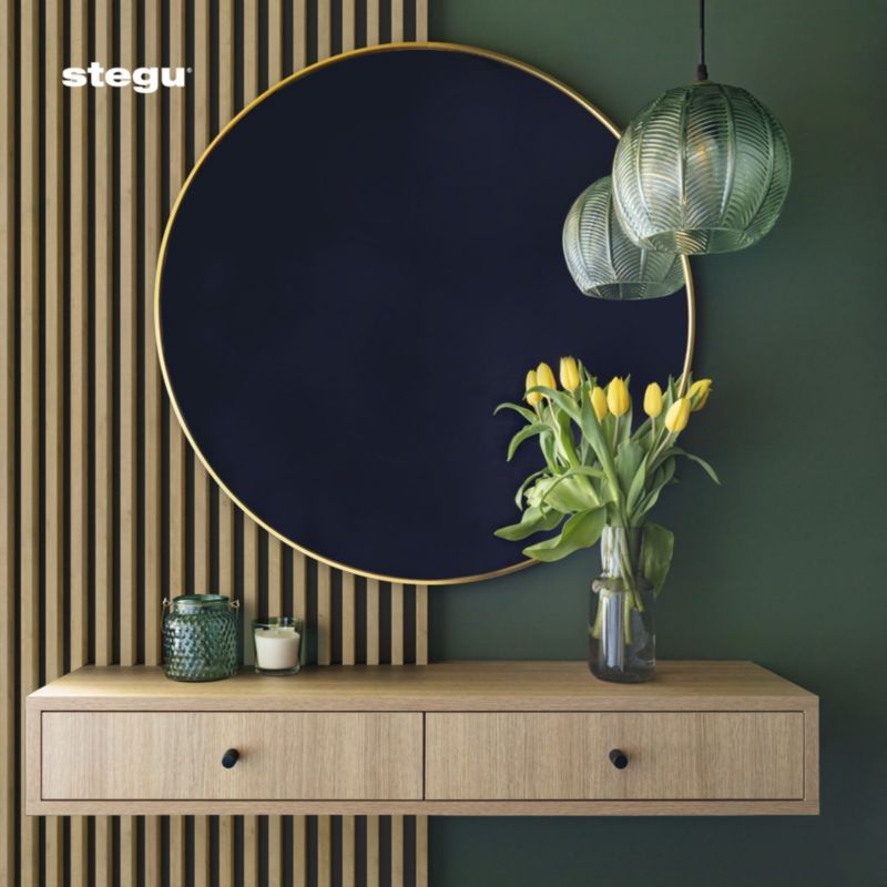 Lamele ścienne na czarnej płycie Stegu Linea Slim, dąb naturalny 265x15 cm panele dekoracyjne 1 szt.