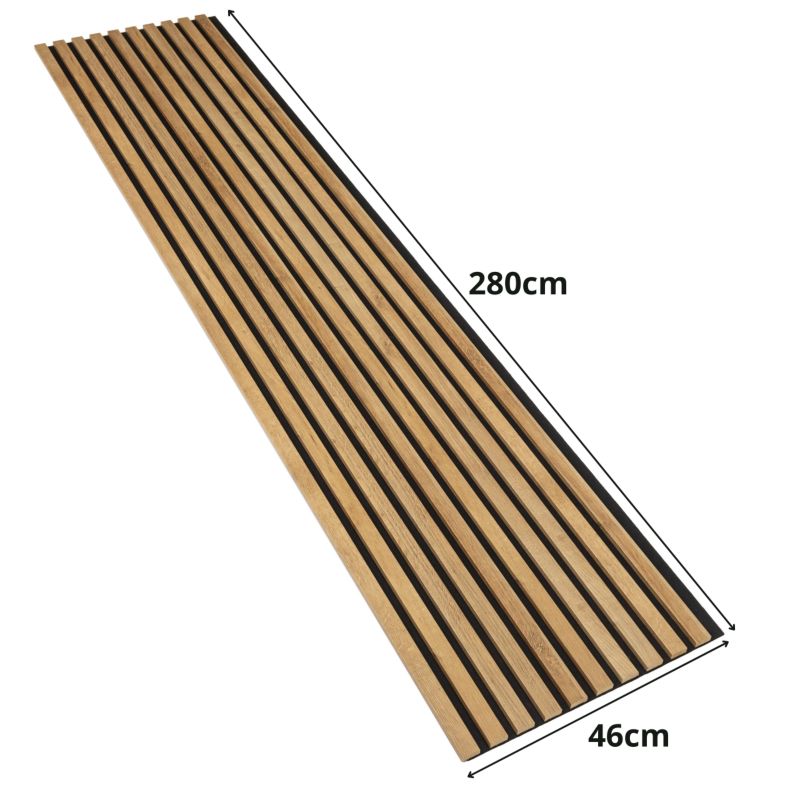 Lamele ścienne na czarnej płycie SunWood 275x46cm Panel Dekoracyjny Dąb Riviera 1 szt.