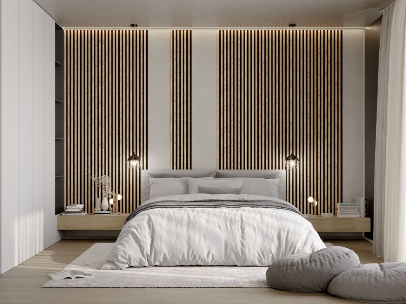 Lamele ścienne na czarnym filcu 6L Marbet Design WOODLINE 270x30 cm Dąb Wotan 1 szt.