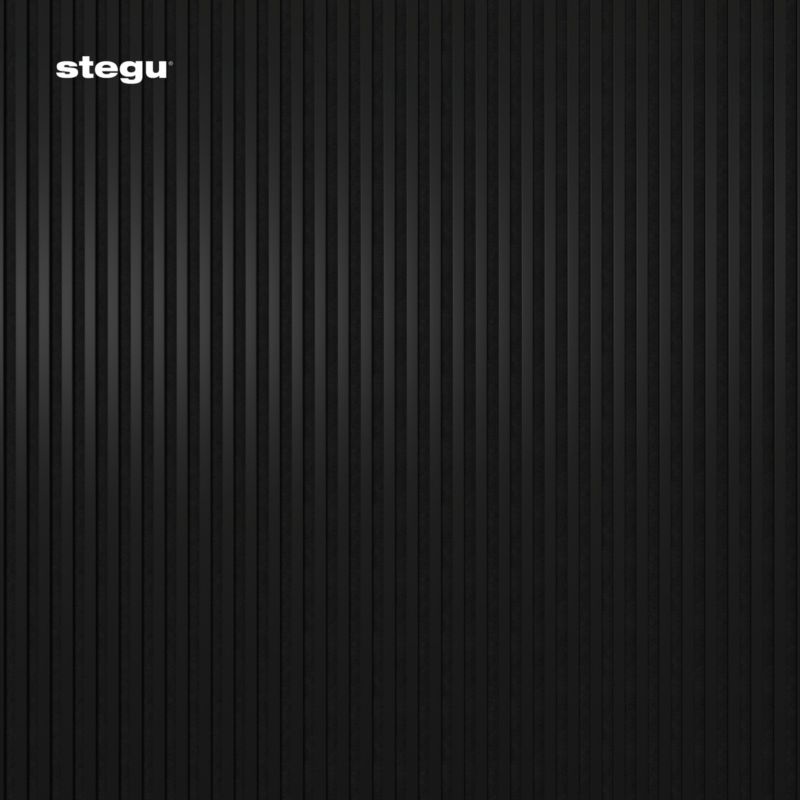 Lamele ścienne na czarnym filcu Stegu Linea Acoustic Proline, czarne 240x60 cm panele akustyczne 1 szt.