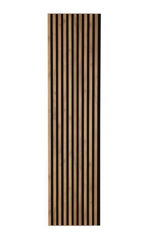 Lamele na Płycie Czarnej Ścienne SunWood 275x58cm Panel Dekoracyjny Dąb Craft Złoty 1 szt.