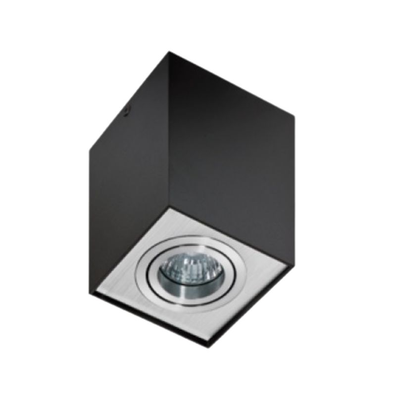 Lampa Azzardo sufitowa natynkowa punktowa kostka czarna aluminium 1 szt.