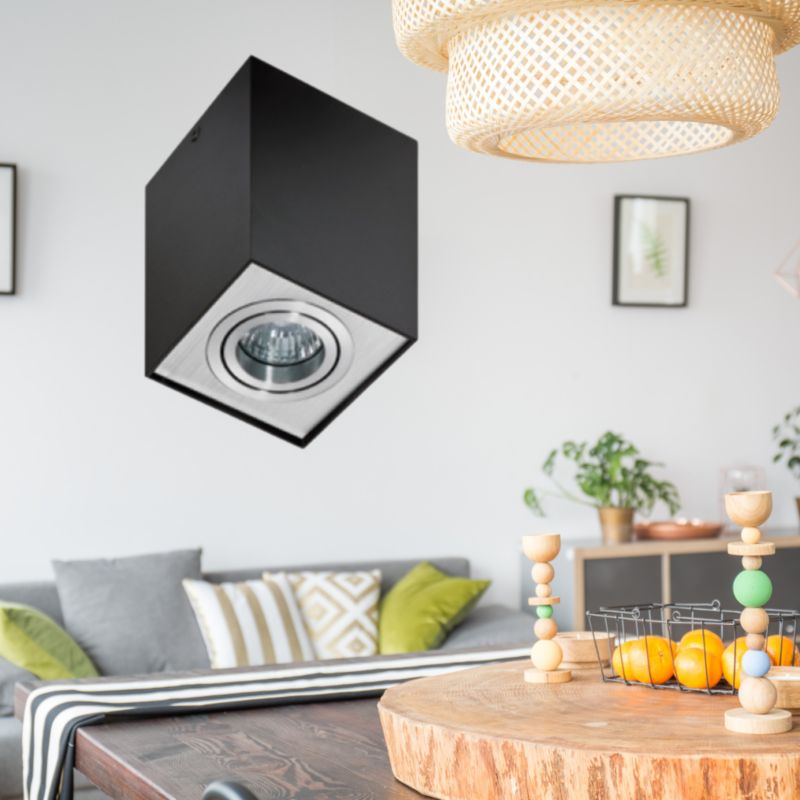 Lampa Azzardo sufitowa natynkowa punktowa kostka czarna aluminium 1 szt.