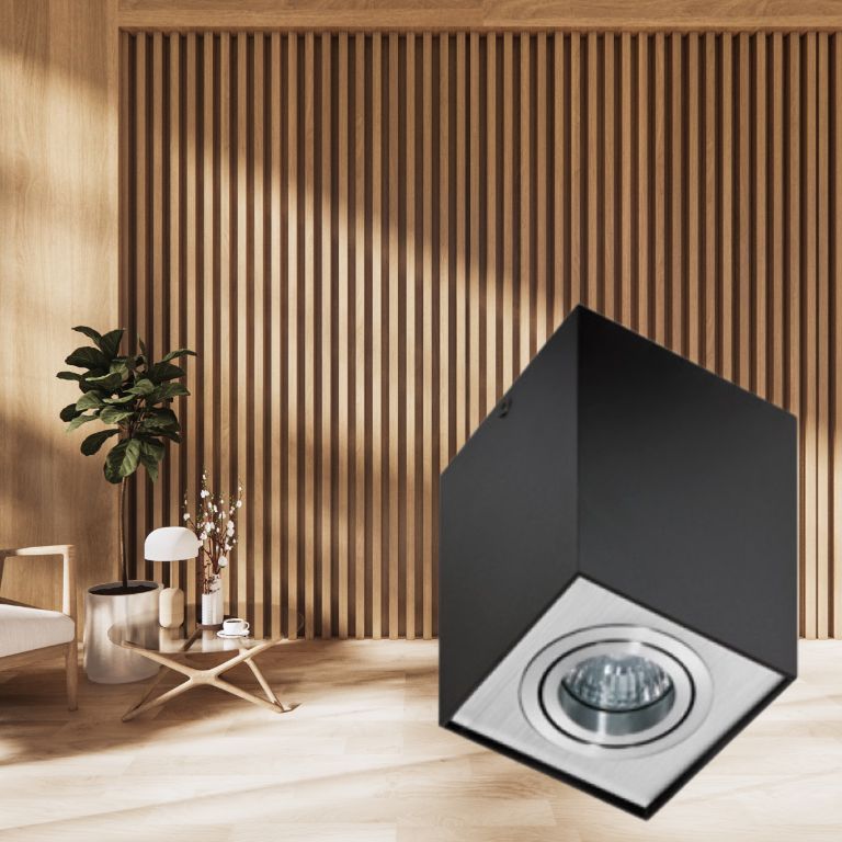 Lampa Azzardo sufitowa natynkowa punktowa kostka czarna aluminium 1 szt.