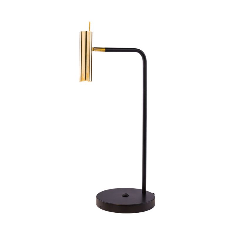 Lampa biurkowa Amplex Amos mosiądz polerowano-czarna  1 x GU10 x 4W IP20 wym: 63.5 x 20 x 20 cm mosiądz - 1 szt.