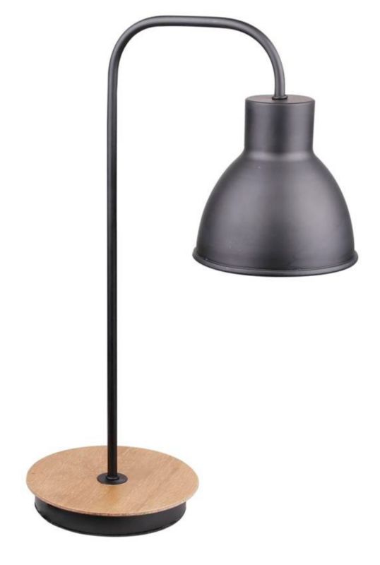 Lampa biurkowa Candellux Vario czarna-jasne drewno  1 x E27 x 60W IP20 wym: 48 x 30.5 x 17 cm drewno - 1 szt.