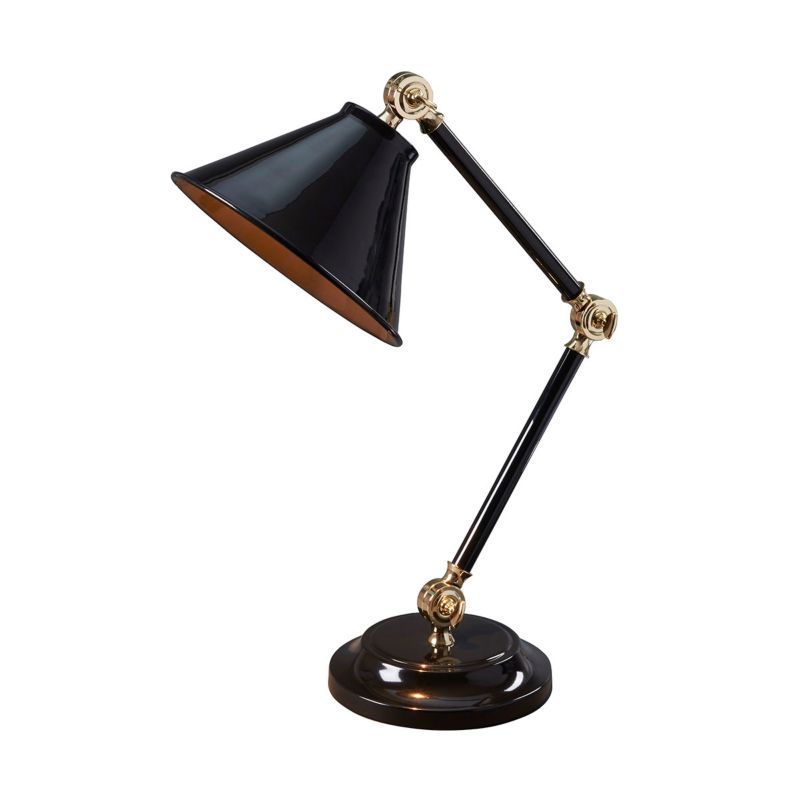 Lampa biurkowa Elstead Provence Element czarna-polerowany mosiądz  1 x E27 x 60W IP20 wym: 52 x 21 x 21 cm metal - 1 szt.