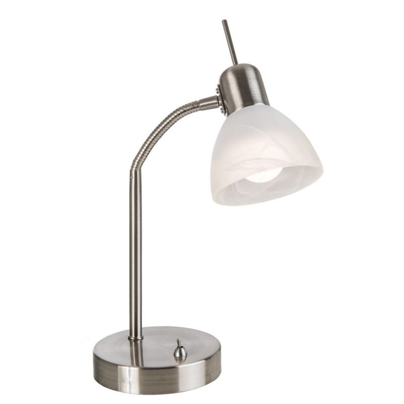 Lampa biurkowa Globo DAYTONA 518901016X chrom metal, ruchoma głowica, E14 LED max 5W, 30 cm IP20 1 szt.