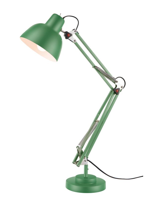 Lampa biurkowa GoodHome Ginaz 1-punktowa E14 zielona
