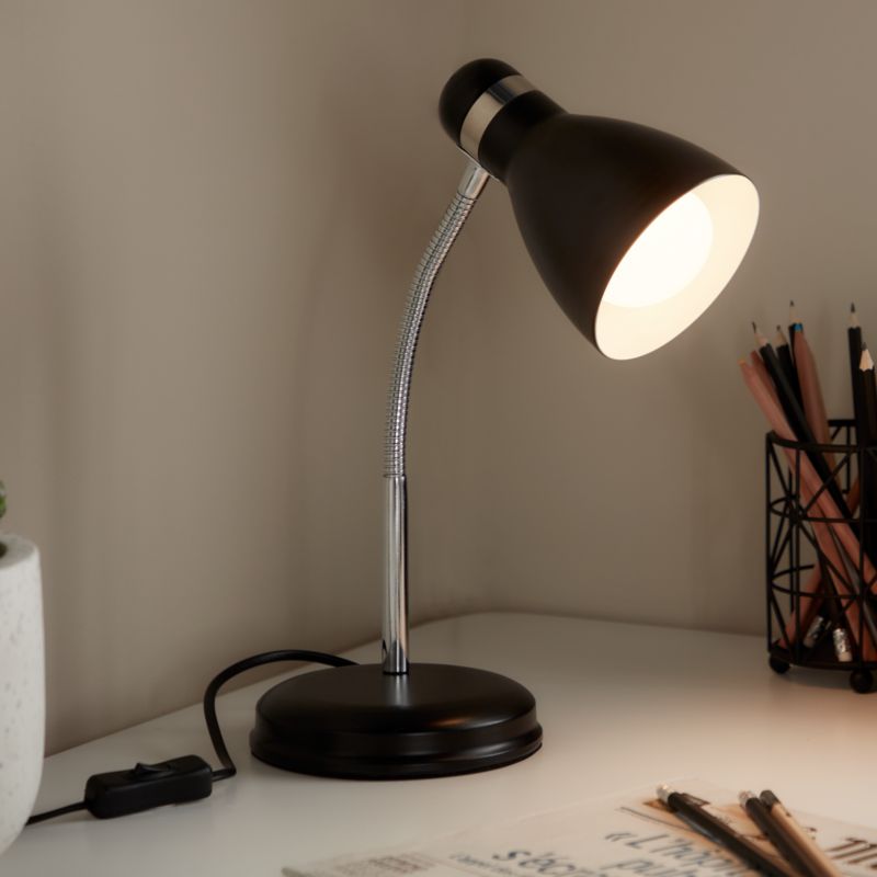 Lampa biurkowa GoodHome Narajo 1-punktowa E27 czarna