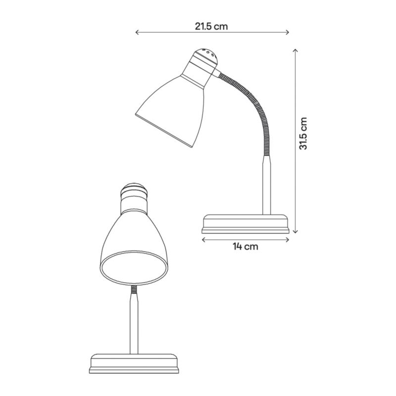 Lampa biurkowa GoodHome Narajo 1-punktowa E27 czarna