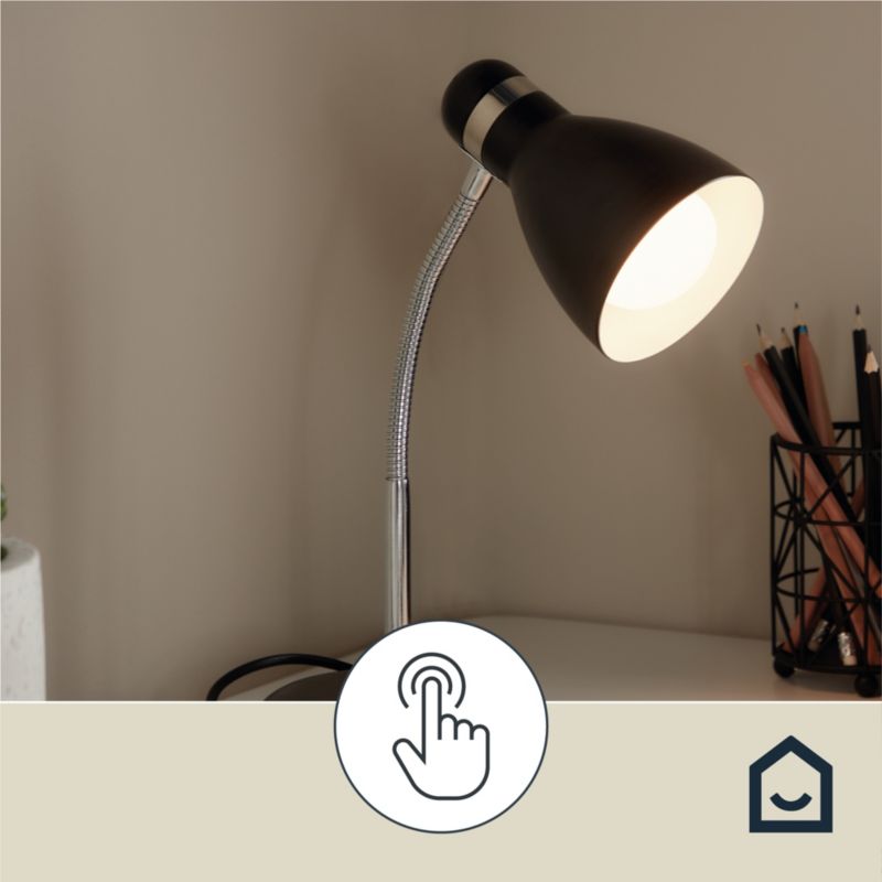 Lampa biurkowa GoodHome Narajo 1-punktowa E27 czarna