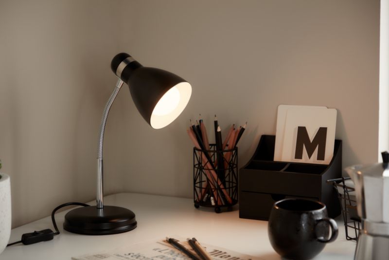 Lampa biurkowa GoodHome Narajo 1-punktowa E27 czarna
