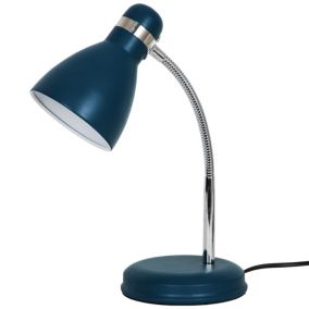 Lampa biurkowa GoodHome Narajo 1-punktowa E27 niebieska