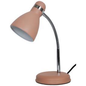 Lampa biurkowa GoodHome Narajo 1-punktowa E27 różowa