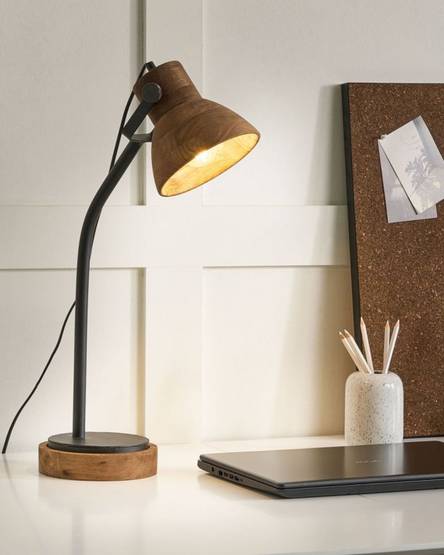 Lampa biurkowa Kolar Drewno mango Ciemne drewno 1 szt.