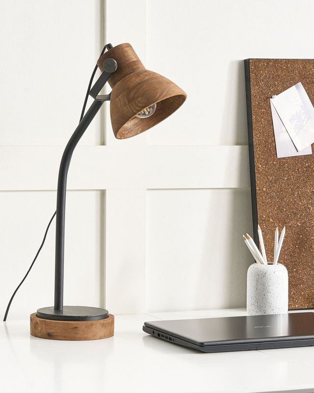 Lampa biurkowa Kolar Drewno mango Ciemne drewno 1 szt.