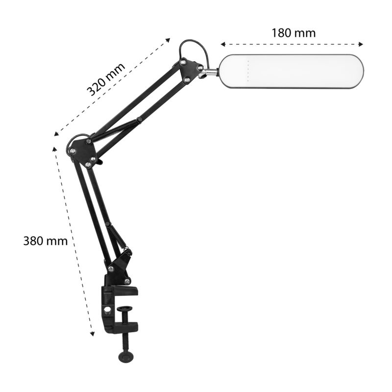 Lampa biurkowa kreślarska LED MasterLED Aleda 7W 3000-6000K z regulacją barwy i jasności czarna 1 szt.