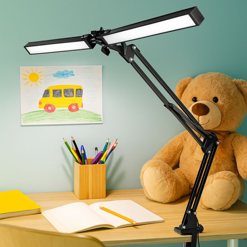 Lampa biurkowa kreślarska LED MasterLED Polino 14W 3000-6000K z 6-stopniowym ściemnianiem czarna 1 szt.
