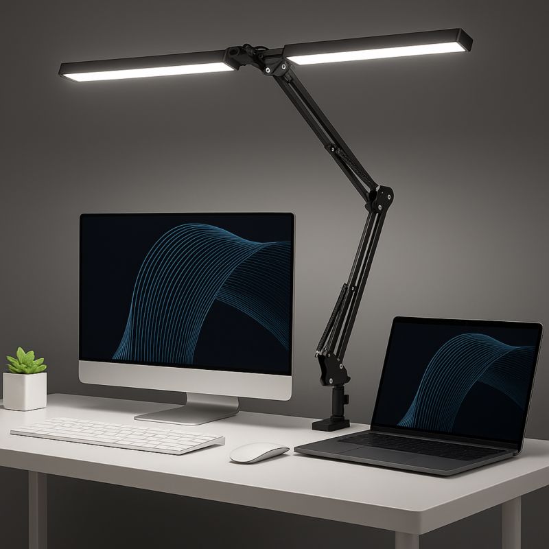 Lampa biurkowa kreślarska LED MasterLED Polino 14W 3000-6000K z 6-stopniowym ściemnianiem czarna 1 szt.
