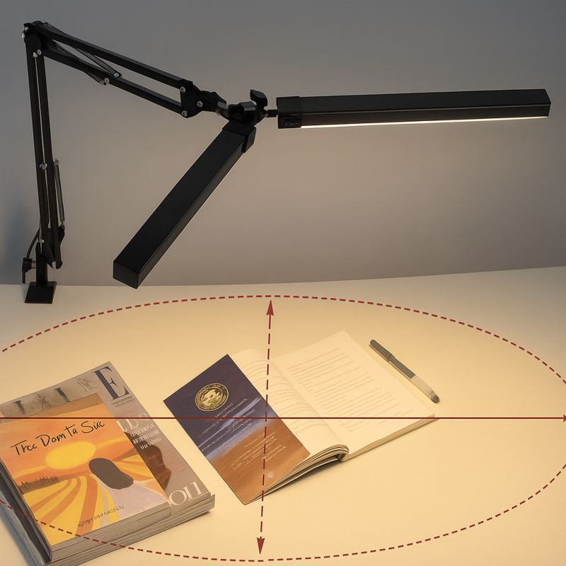Lampa biurkowa kreślarska LED MasterLED Polino 14W 3000-6000K z 6-stopniowym ściemnianiem czarna 1 szt.