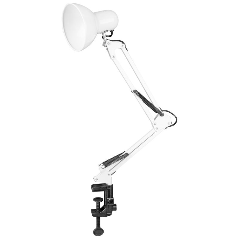 Lampa biurkowa kreślarska MasterLED Lena E27 z uchwytem i podstawą biała 1 szt.
