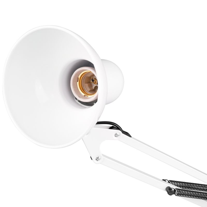 Lampa biurkowa kreślarska MasterLED Lena E27 z uchwytem i podstawą biała 1 szt.