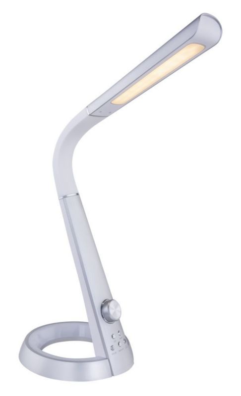 Lampa biurkowa LED 8W Globo MITTI 58376S srebrno-biała z regulacją Flexo dotykowa ściemniacz USB 1 szt.