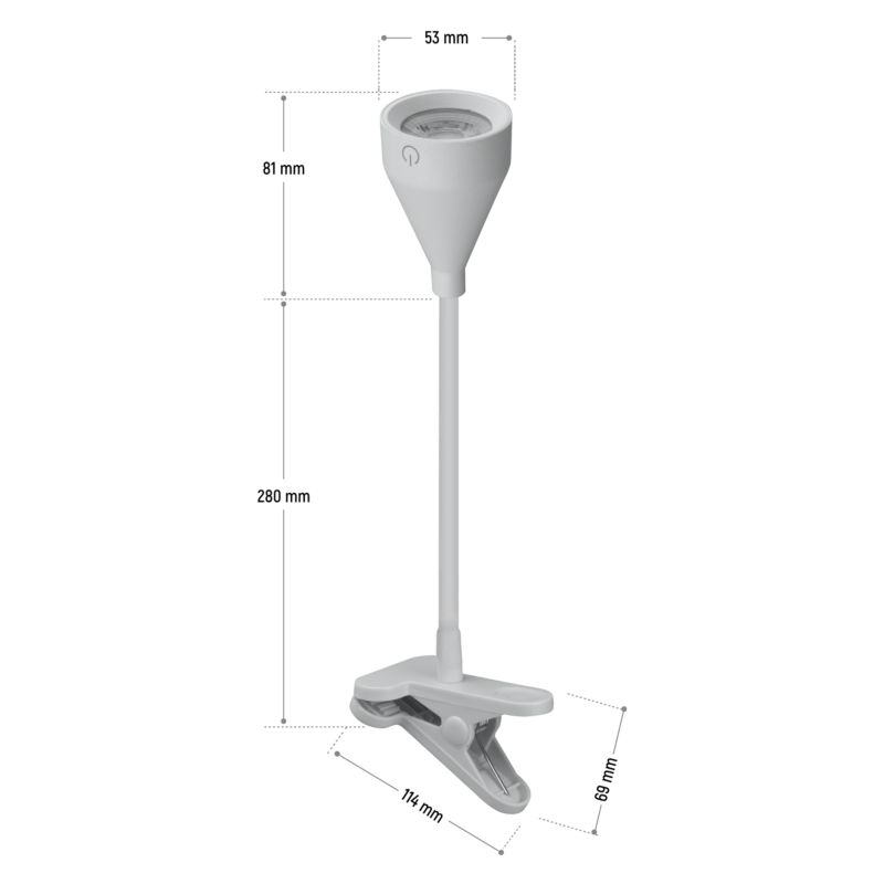 Lampa biurkowa LED Dpm z klipsem 230 lm biała