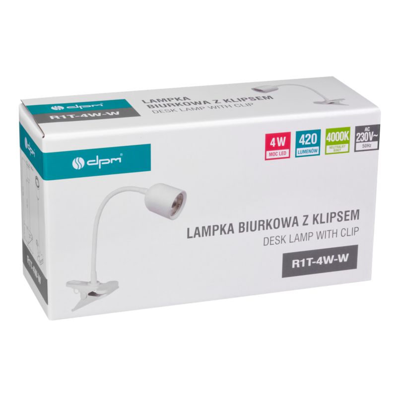 Lampa biurkowa LED Dpm z klipsem 230 lm biała