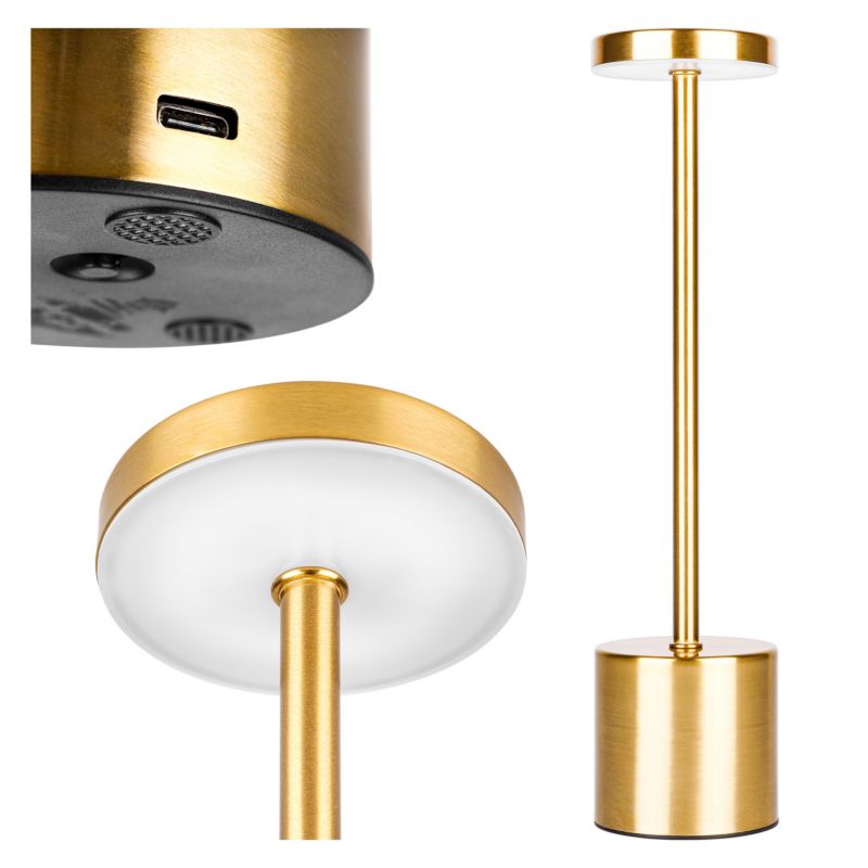 Lampa biurkowa LED MasterLED Riti 1.1W 340mm 3CCT 2800-6000K z akumulatorem złota 1 szt.
