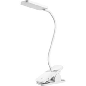 Lampa biurkowa Ledvance Panan Clip USB biała Dim