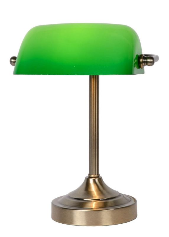 Lampa biurkowa Lucide Banker mosiądz-zielona  1 x E14 x 40W IP20 wym: 30 x 22 x 11 cm metal - 1 szt.