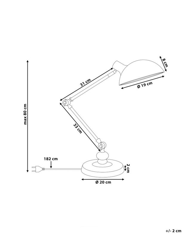 Lampa biurkowa Meramec Regulowana Metal Biały 1 szt.
