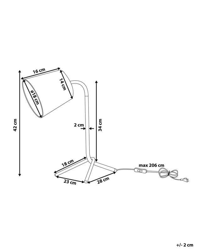 Lampa biurkowa Mooki Regulowana Metal Czarny 1 szt.